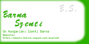 barna szenti business card